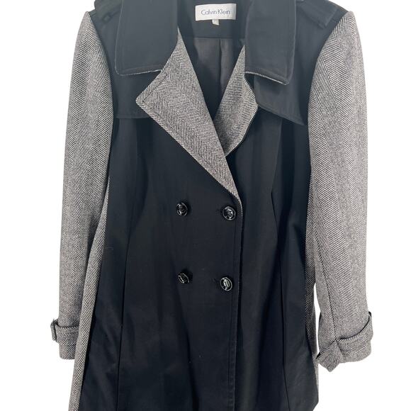 Calvin Klein Women's Herringbone Belted Coat - Picture 4 of 10